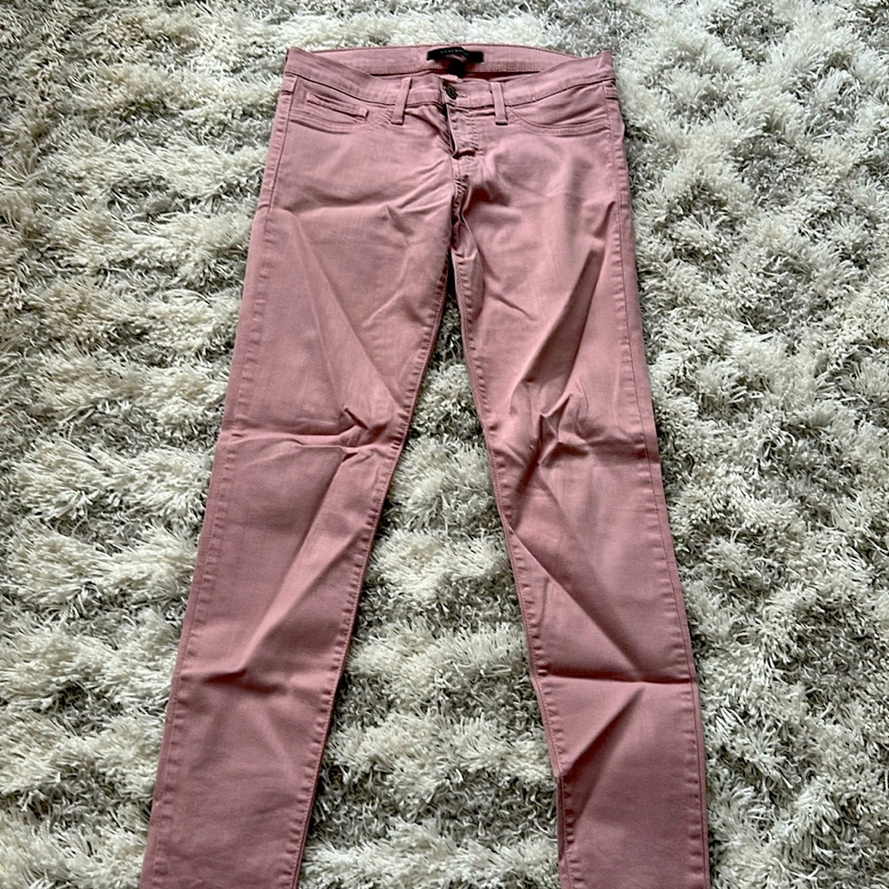 Flying Monkey jeggings with faux front pockets. Dusty pink, Size 28
